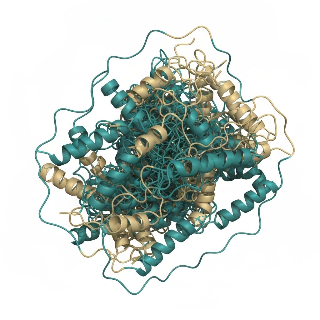 Wissenschaftliche 3D-Visualisierung der Proteinstruktur und Aminosäuren
